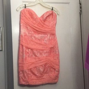 Bebe pink lace dress